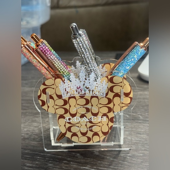 Coach Signature Pen Holder with Glitter Pens - Picture 3 of 3